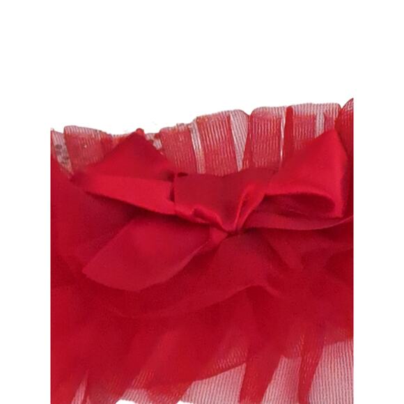 Popatu Christmas White Red Gold Reindeer Tutu Bow Ruffle Bodysuit 3-6M NWT - Picture 3 of 5